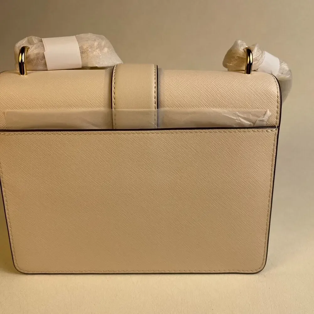 Michael Kors Greenwich Small Cherry Blossom Flap Crossbody Cream NWT $398